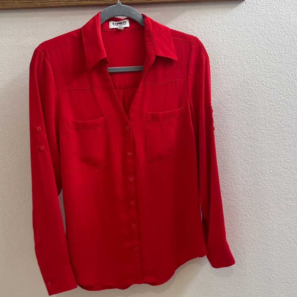 Express Vibrant Red Blouse